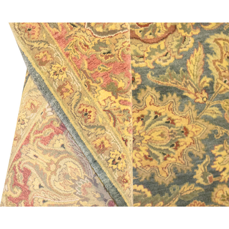 Tapis bleu et rouge noué à la main de haute qualité