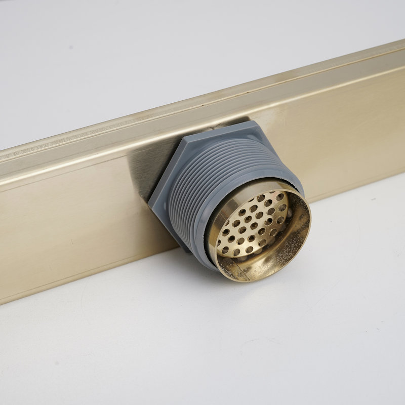 24-Inch Brushed Gold Stainless Steel Linear Shower Drain