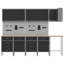 Set Of 11 Black Steel Medium Height-Adjustable