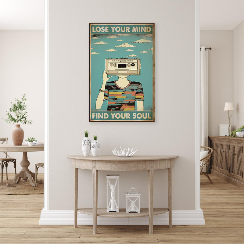 Cassette, "Lose your mind", impression sur toile, H 36 po x l 24 po x P 1,25 po