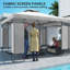 Pavillon de jardin 10 x 10 pi, pavillon double toit extérieur, gris clair-123554208
