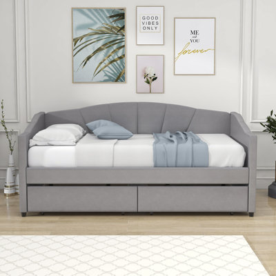 Dezden Twin Size 2 Drawers Upholstered Daybed