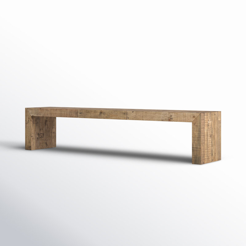 Ruskin Solid Wood Dining Bench, 18" H x 85" W x 15" D, Brown