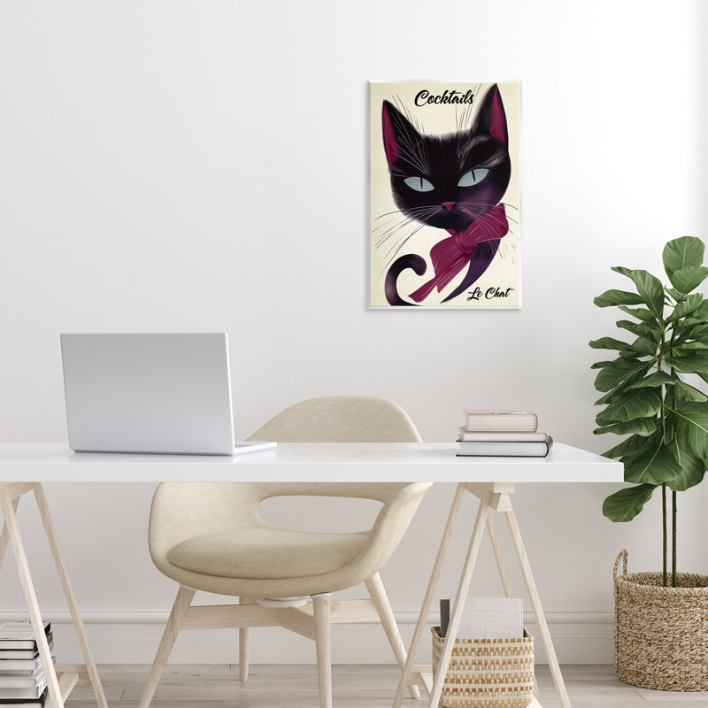 Affiche Cocktail Le Chat, conception par Annabelle Hall, H 15 po x l 10 po