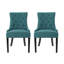 Chaise de salle à manger sans accoudoirs en tissu Mid-Century moderne (ensemble de 2)-1569873569