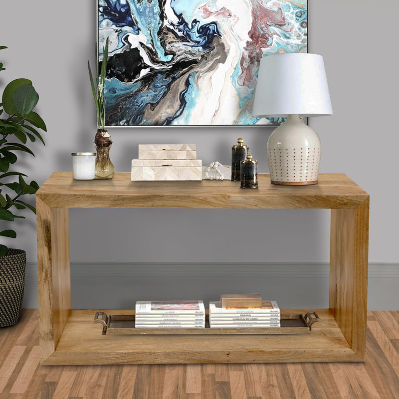 52'' Solid Wood Console Table, Natural Brown