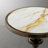 Cheryll Metal Side Table With White Marble-Pattern Top And Bell Base