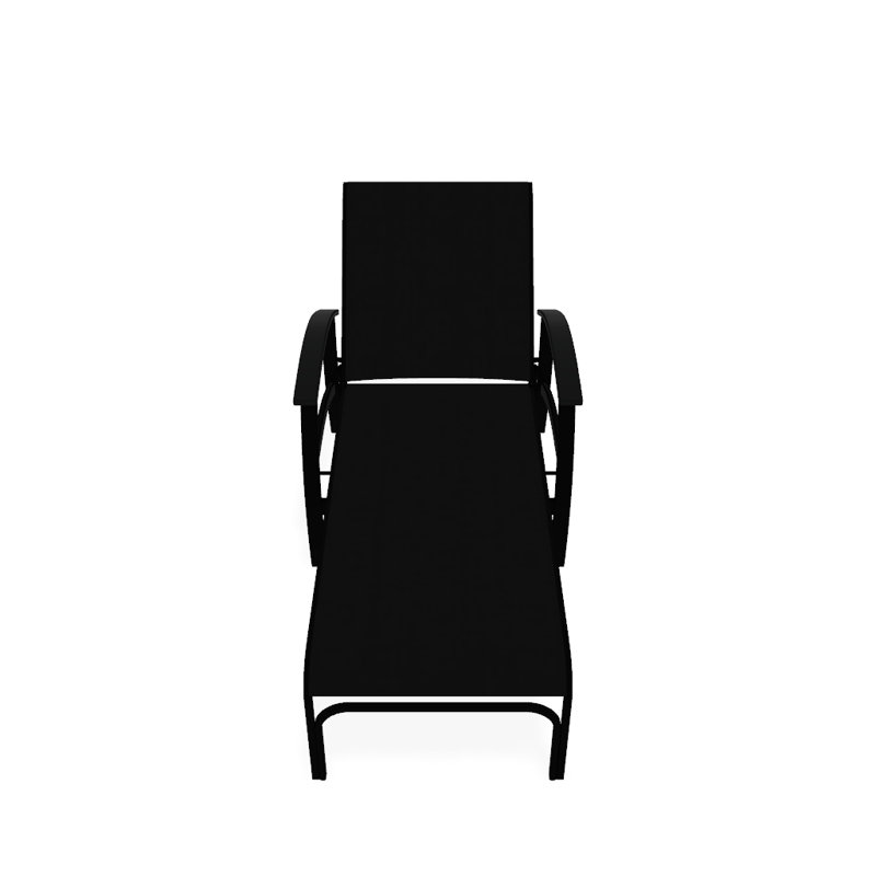 Belle Isle Outdoor Chaise Lounge, Black 5D Sunbrella®, Classic Graphite P30, Textured Black