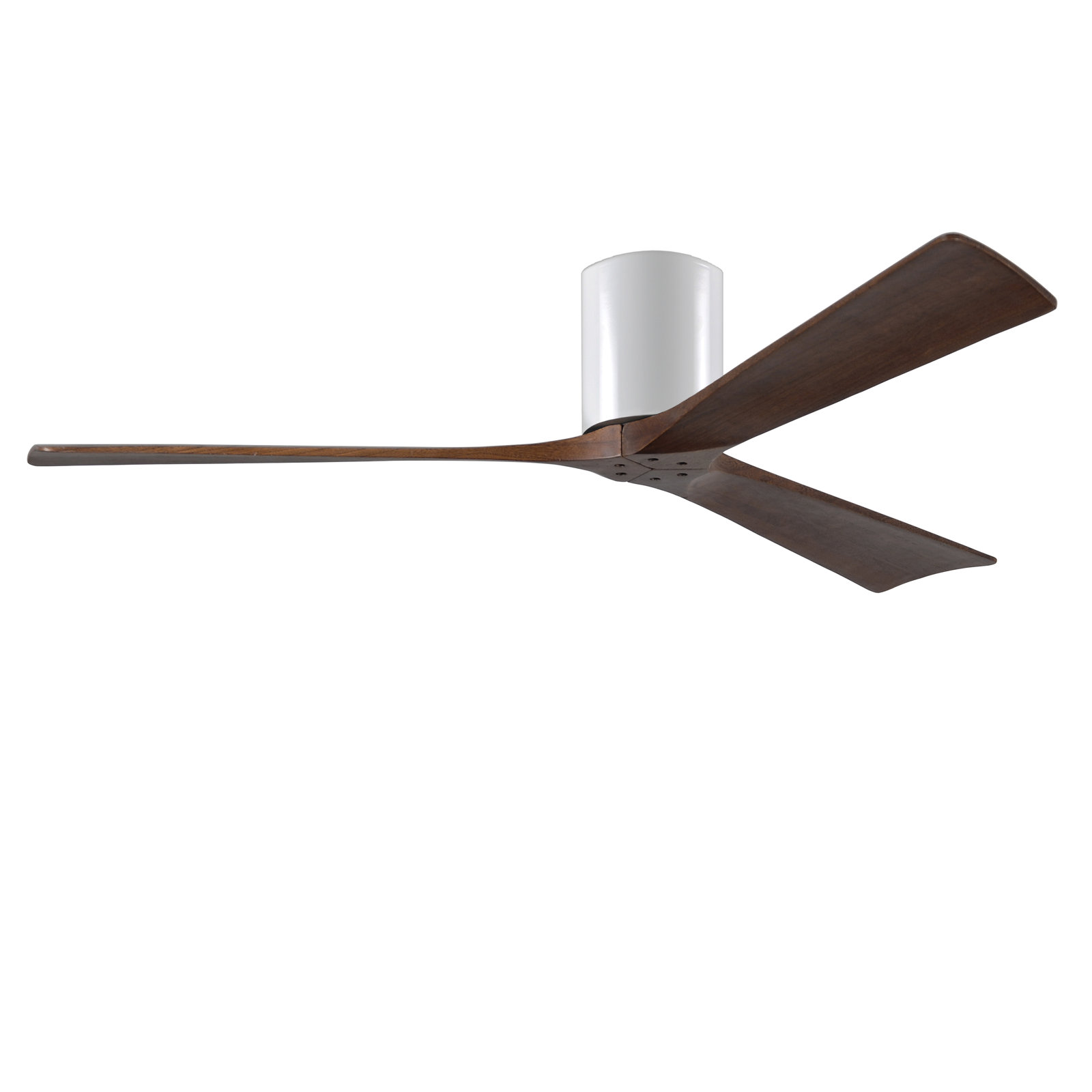 Olivier 3 Blade Ceiling Fan, Gloss White, Walnut Tone, 60"