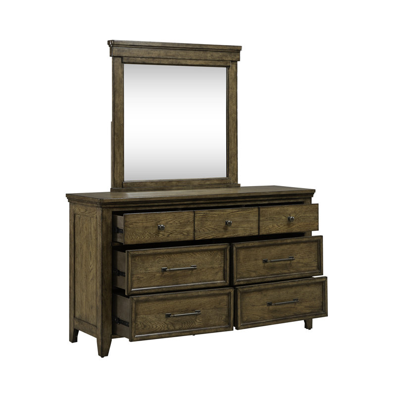 Ensemble de chambre à coucher commode et miroir Gertraute