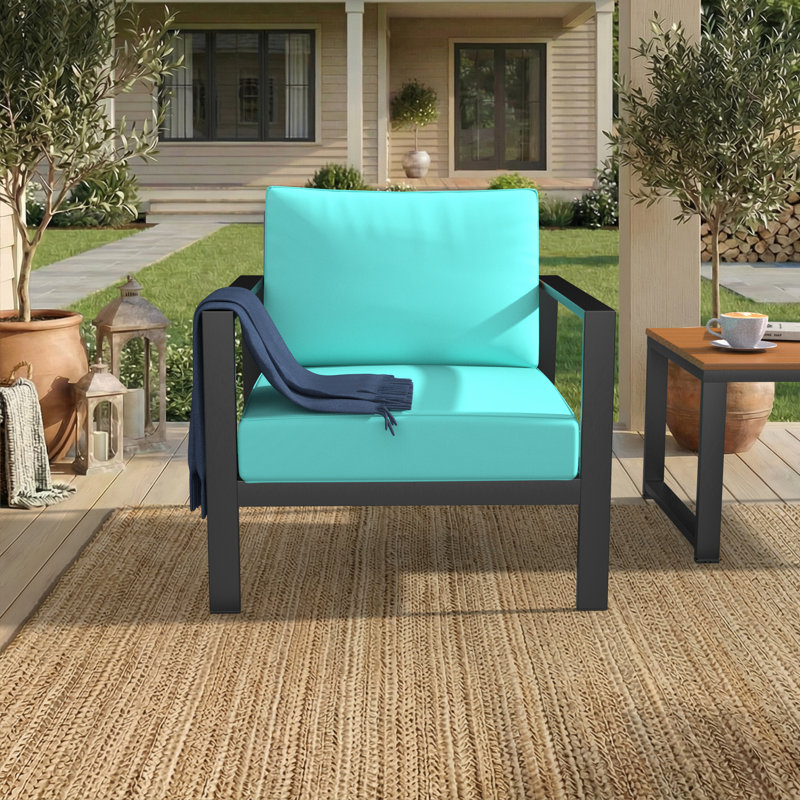 Sunbrella® Outdoor Deep Seating Louge Chair Cushion, 25" W x 26" D, Sunbrella® Canvas Aruba