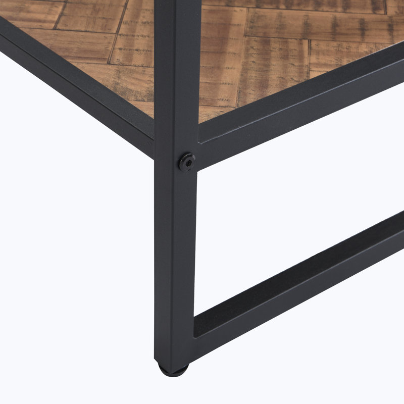 Trilbi Glass Top End Table, Black