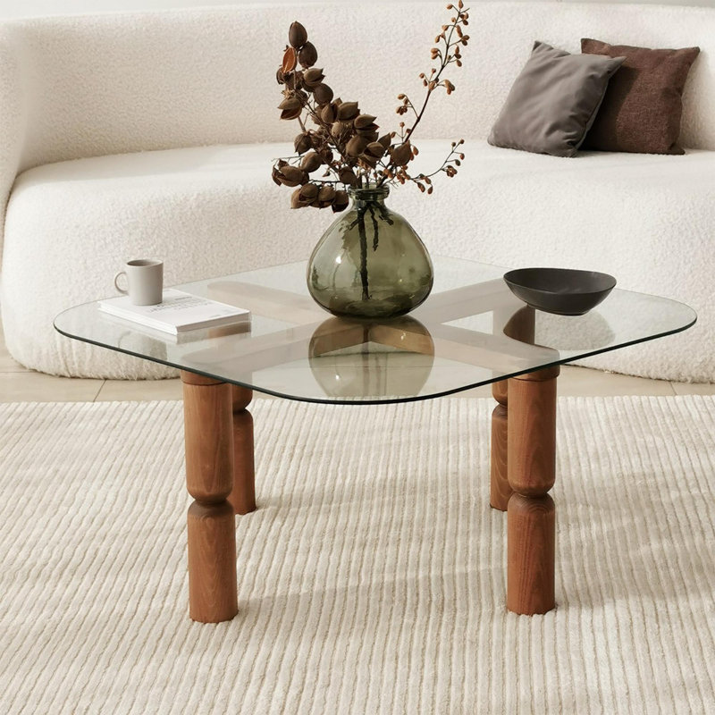 Glorias Coffee Table, Walnut/Transparent