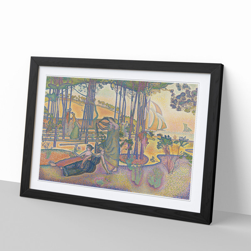 The Evening Air by Henri-Edmond Cross - Picture Frame Painting, 36cm H x 48cm W x 2cm D, Black