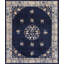 Wool Rectangle Blue Hand Knotted Pile 1920s Antique Chinese Rug