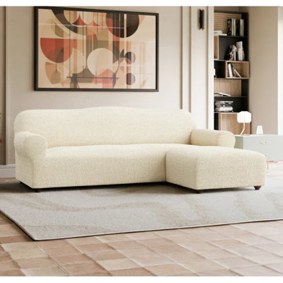 Housse extensible pour canapé modulaire - Style italien et qualité supérieure - Collection CottonRich (méridienne droite)