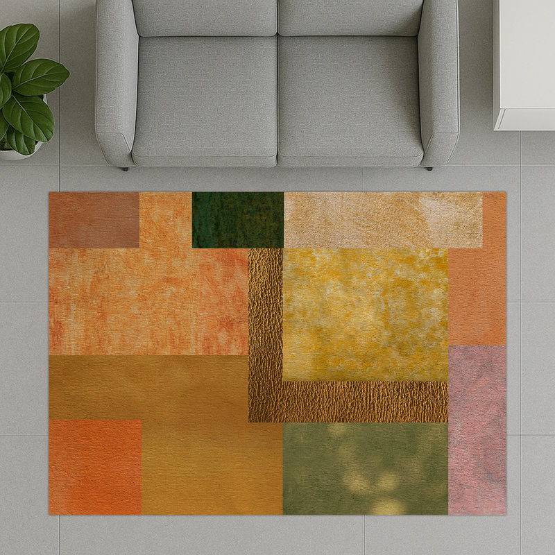 Geometric Area Rug, Runner 70 x 140 cm