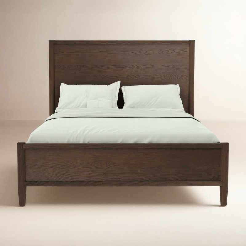 Reece Solid Wood Panel Bed, Full /Double, Walnut