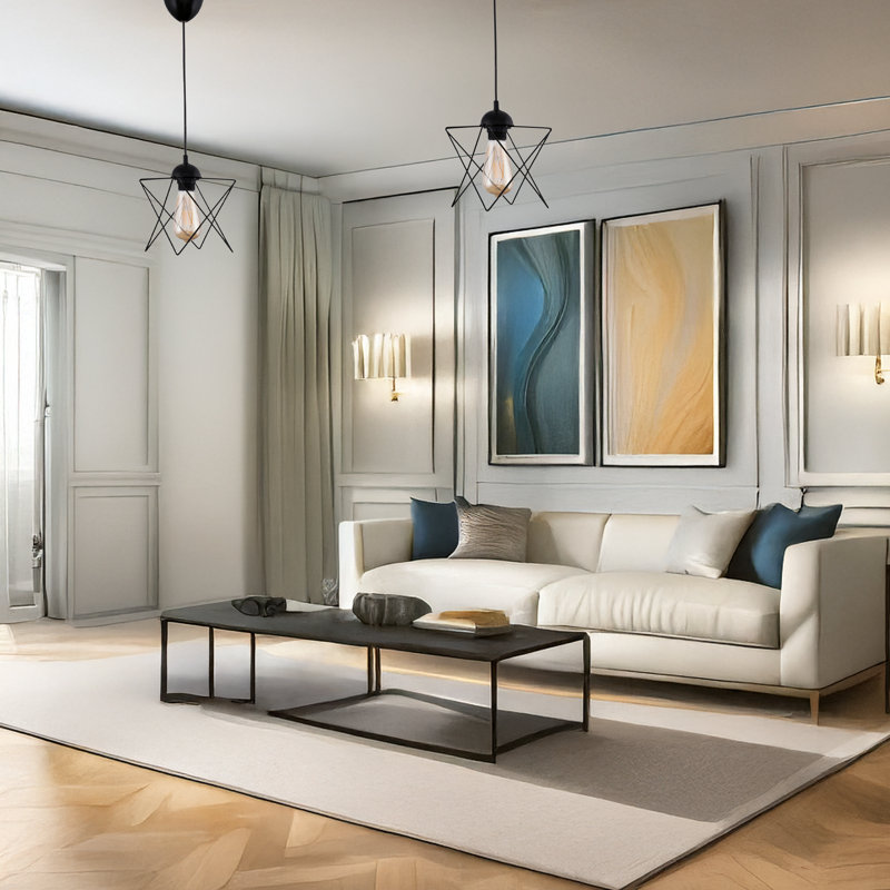 Luminaire suspendu en métal 2 pièces