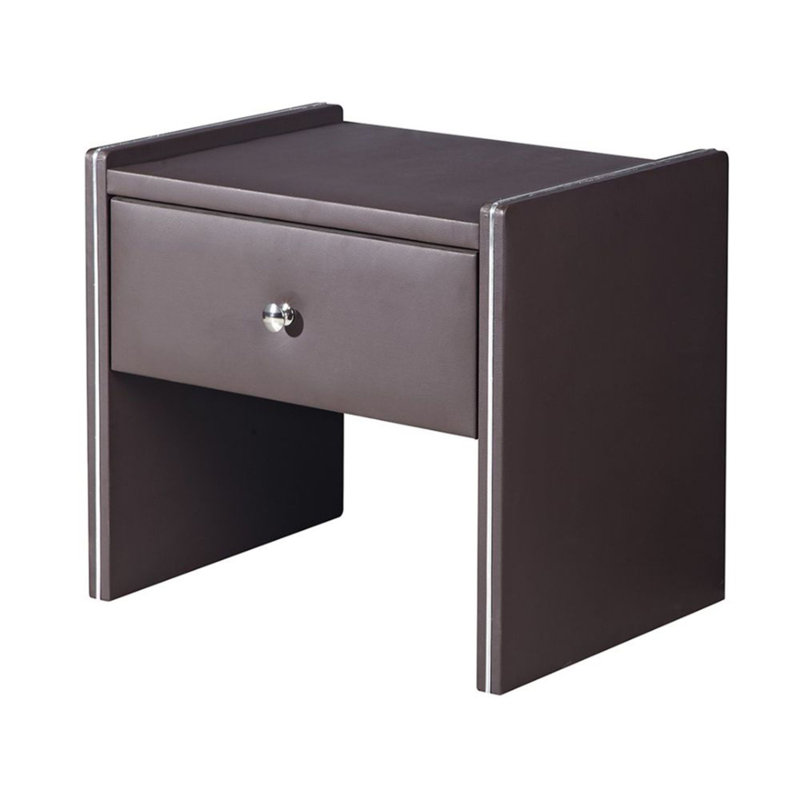 Drian 1 - Drawer Upholstered Nightstand, Brown