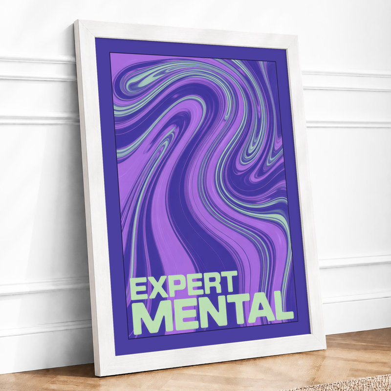 Swirling Mental Modern - Print, A4 - 29.7 x 21.0 cm, White