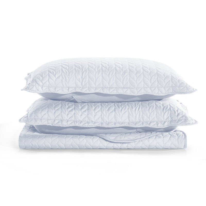 Oversized Embossed Bedspread Set For King & Cal King | Soft Microfiber | Hotel-Quality Finish, White
