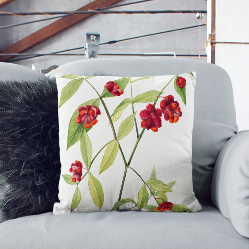 Strawberry Bush Square Throw Cushion, 55cm H x 55cm W x 20cm D