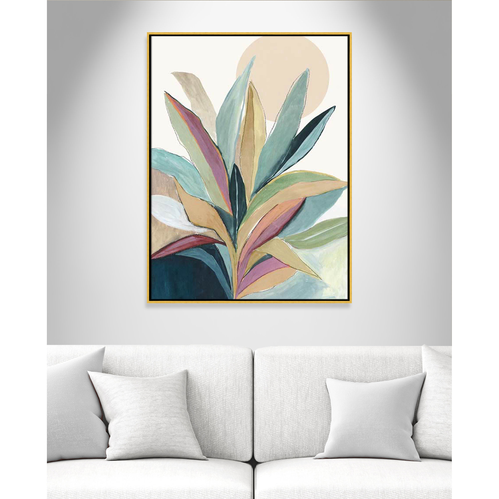 Sherbrooke Sunny Bright Leaves I by Asia Jensen Print, 41.5" H x 31.5" W x 2" D, Gold Floater Framed, No Mat