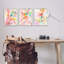 "Abstract Florals & Paint Drip", ensemble de 3 giclées encadrées, design par Gemma Bardot-659485229-659485224