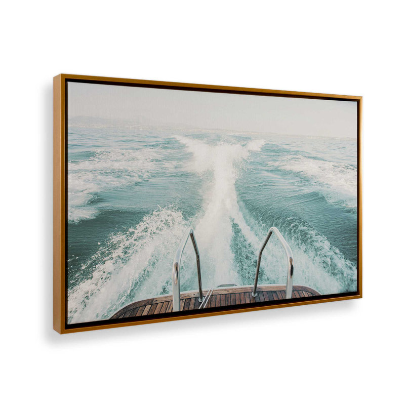 Impression sur toile Ocean Trails, H 12,75 po x l 18,75 po x P 1,75 po, Cadre doré poli, 1