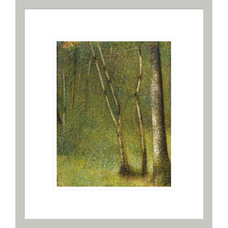 «The Forest at Pontaubert» par Georges Seurat, impression giclée encadrée, 15.91" H x 13.75" W
