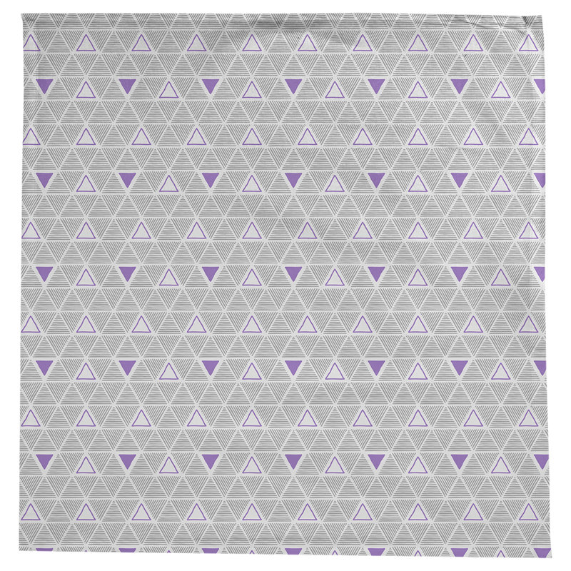 Classic Hand Drawn Triangles Tablecloth, Gray/Purple