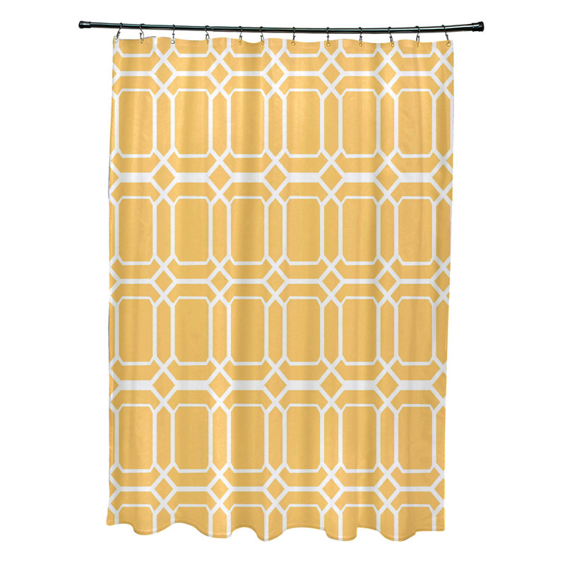 Rideau de douche simple synthétique Synthia, Jaune