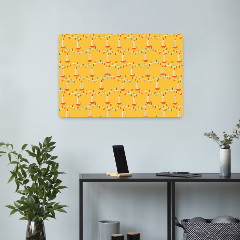 «Christmaspatternno34», impression d'art mural rétro et fantaisiste, 16" H x 24" W