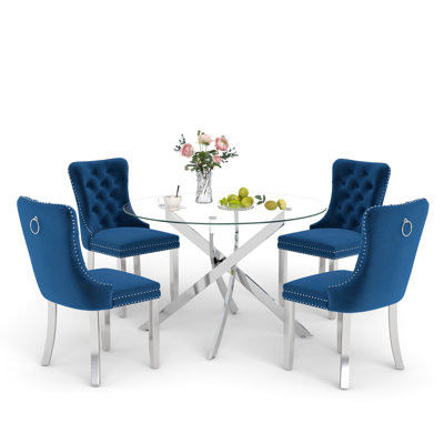 Keyari 4 - Person Pedestal Dining Set