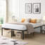 Structure de lit noir robuste en métal, assemblage simple, utilisation silencieuse, capacité de 1000 livres, support renforcé pour le matelas, rangement sous l'espace, pièces applicables, raccordement aux pieds-2045188726