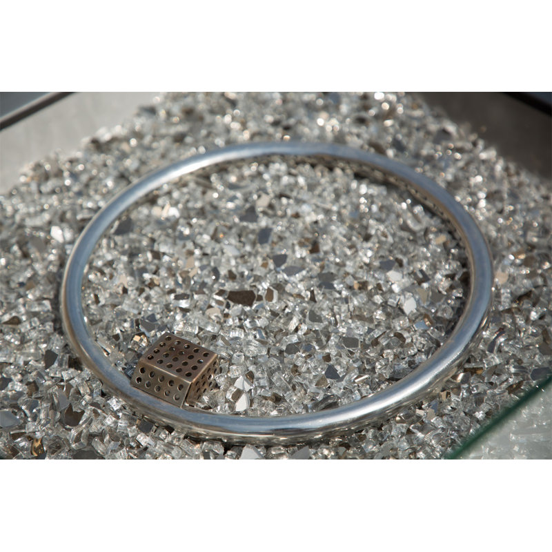 Bjana Square Aluminum Propane Smokeless Fire Pit Table with Hidden Fuel Tank