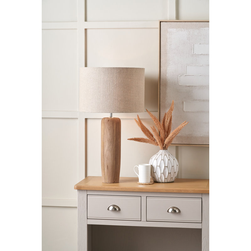 Wood Lamp Base Lamp, 49cm H x 12cm W x 12cm D