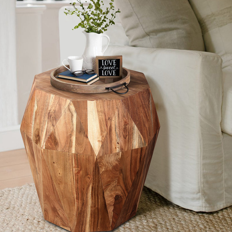 Idolah Solid Wood Top End Table