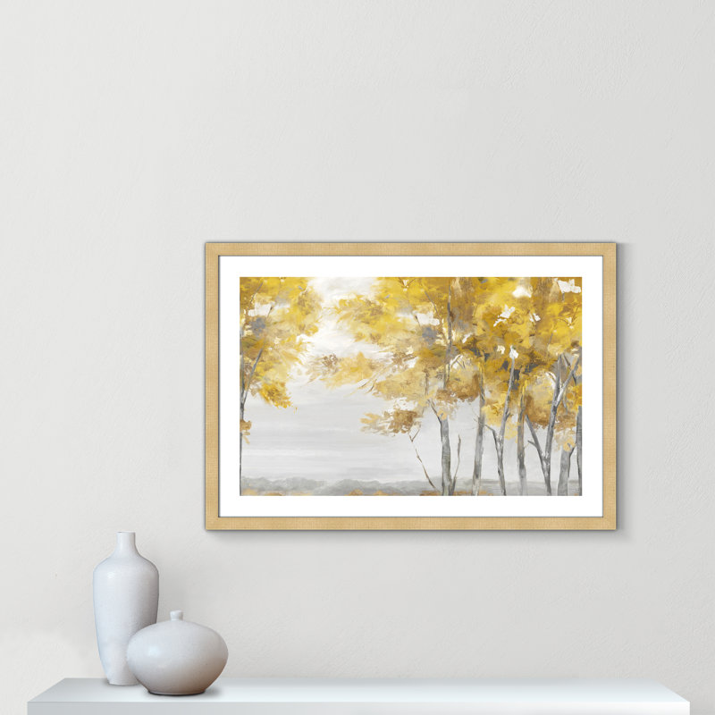 Jaune altruiste - Art encadré autoportant, Champagne encadré, H 26 po x l 36 po x P 2 po