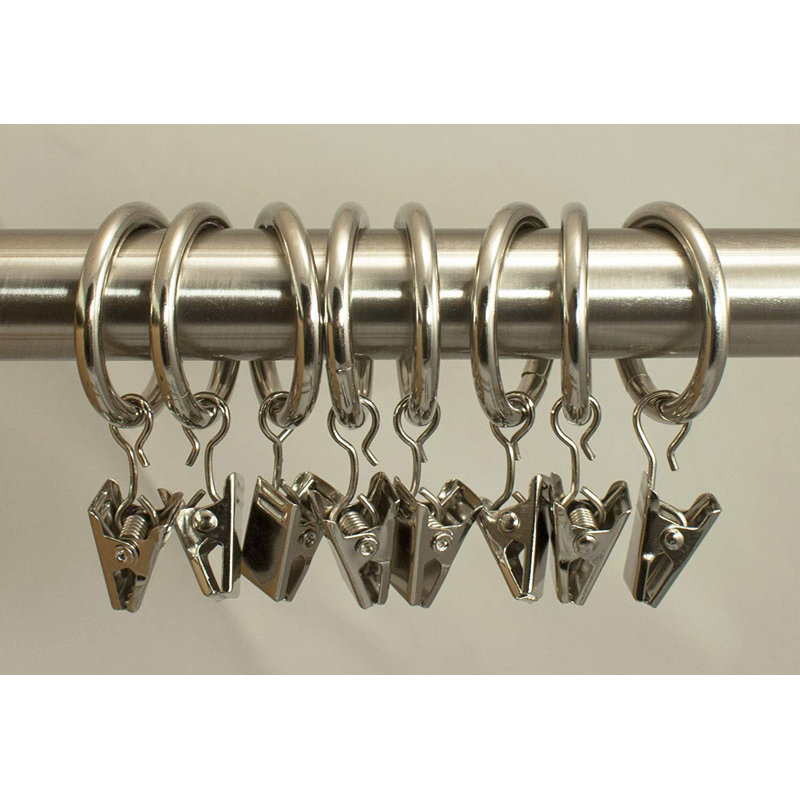 Mcbride Steel 1.4'' Curtain Rings, Brushed Steel