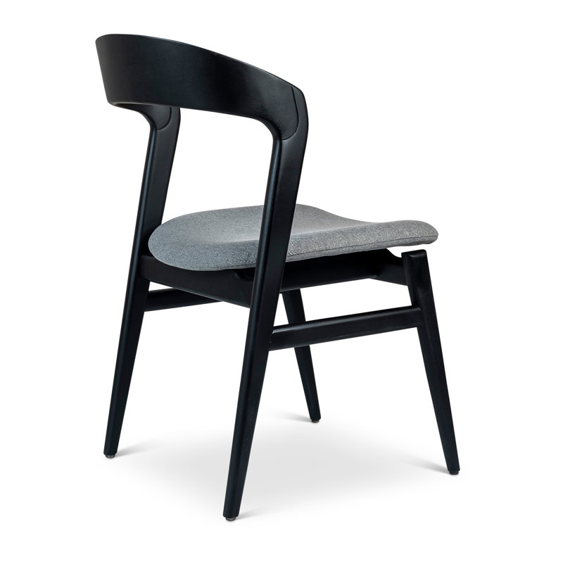 Modern Brazilian Upholstered Dining Chair, Ebano/Gray