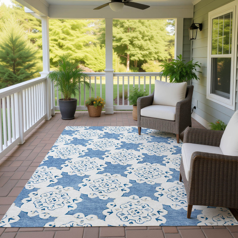 Tapis d'intérieur / extérieur lavable à la machine Bourkelands ACN2352, Rectangle 9 pi x 12 pi