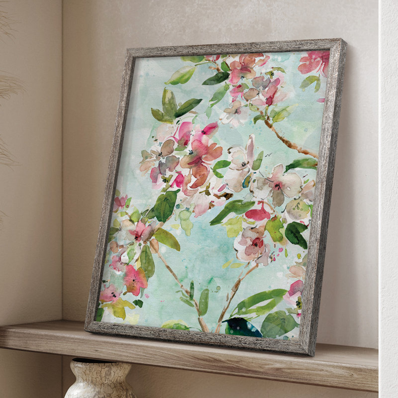Spring Blossoms II Framed Print - Solid Wood, 11" H x 9" W