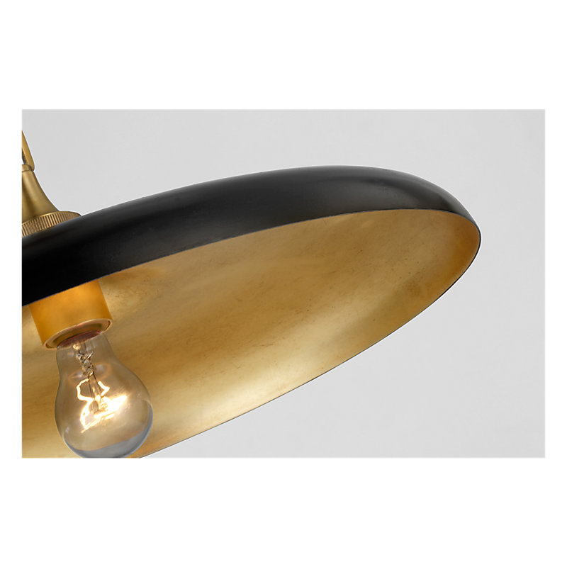 Thomas O'Brien Piatto Pendant, Antique Brass, Aged Iron, 7" H x 18" W x 18" D