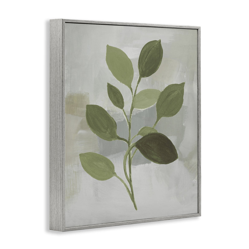 Giclée de feuilles sur feuilles grises, design par Lanie Loreth, Estampe numérique Farmhouse, H 20 po x l 16 po