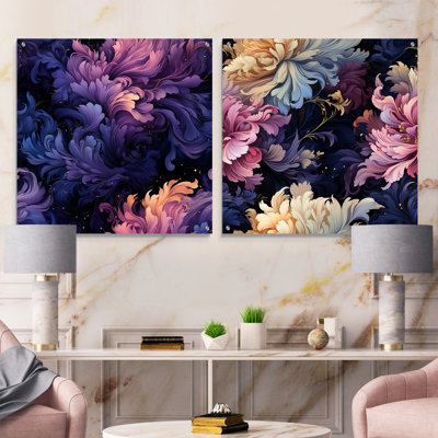 Daniella - Ensemble de 2 peintures murales abstraites en acrylique