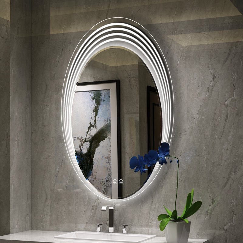 Monterey Glass Oval Wall Mirror