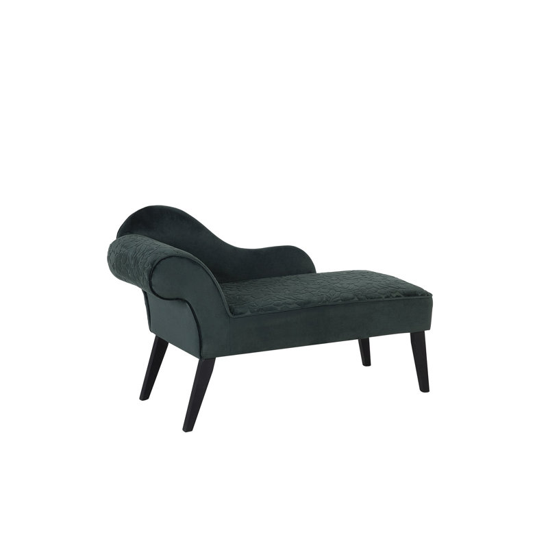 Ava Upholstered Chaise Lounge, Left Hand, Green