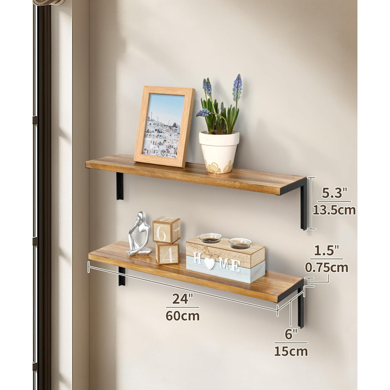 Aidaliz 2 Piece Bracket Shelf